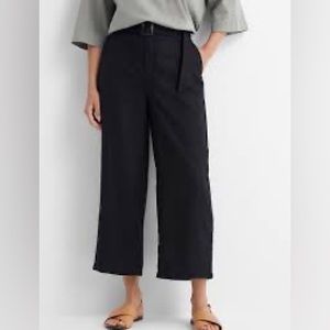 Contemporaine by Simons Cropped Linen Pants - Black - size 8